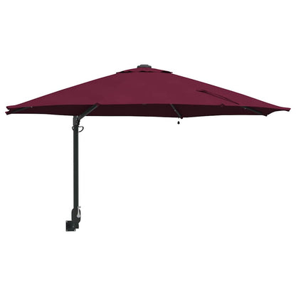 Gartenparasol Rot und Schwarz 248 x 248 x 148 cm