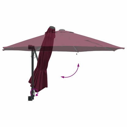 Gartenparasol Rot und Schwarz 248 x 248 x 148 cm