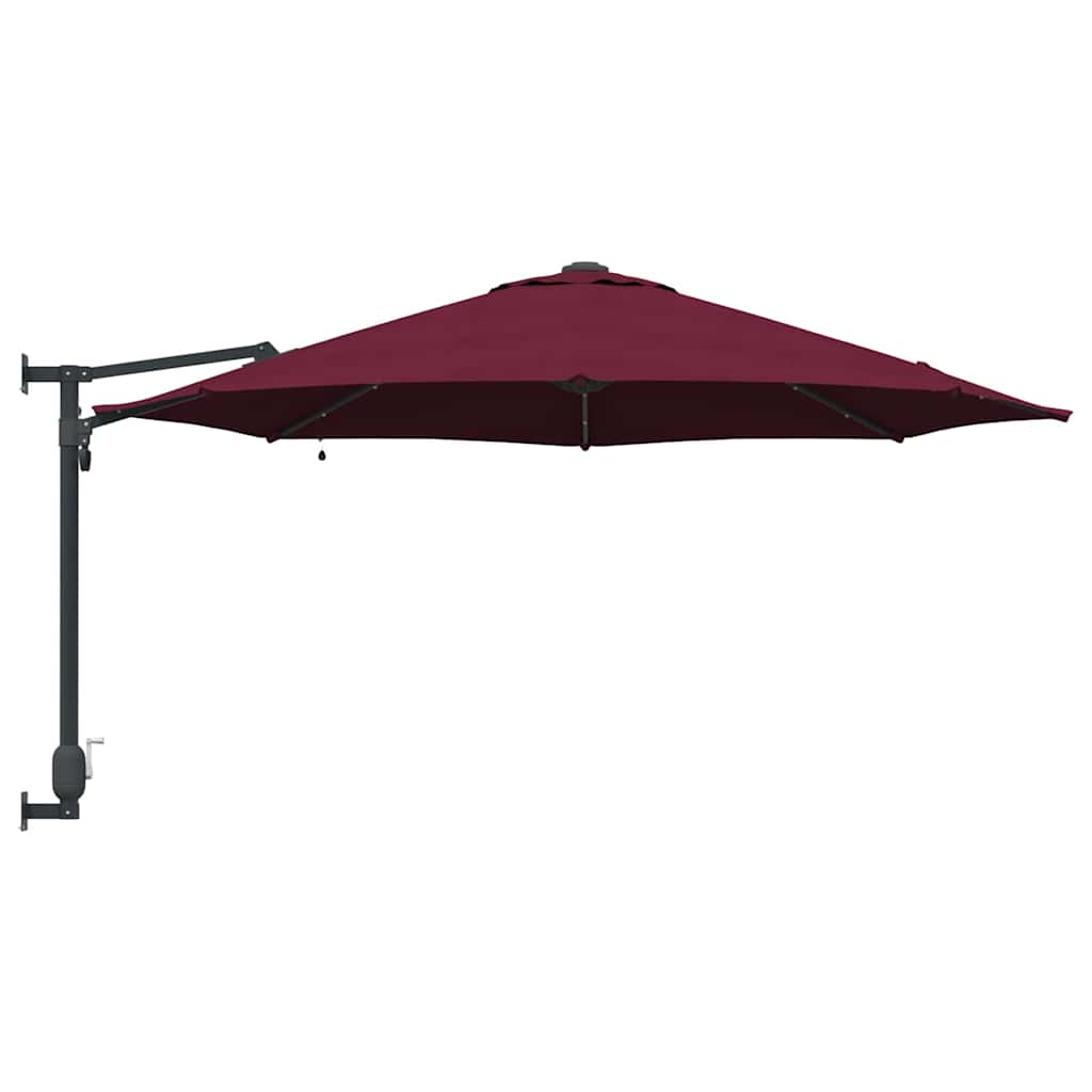 Gartenparasol Rot und Schwarz 248 x 248 x 148 cm