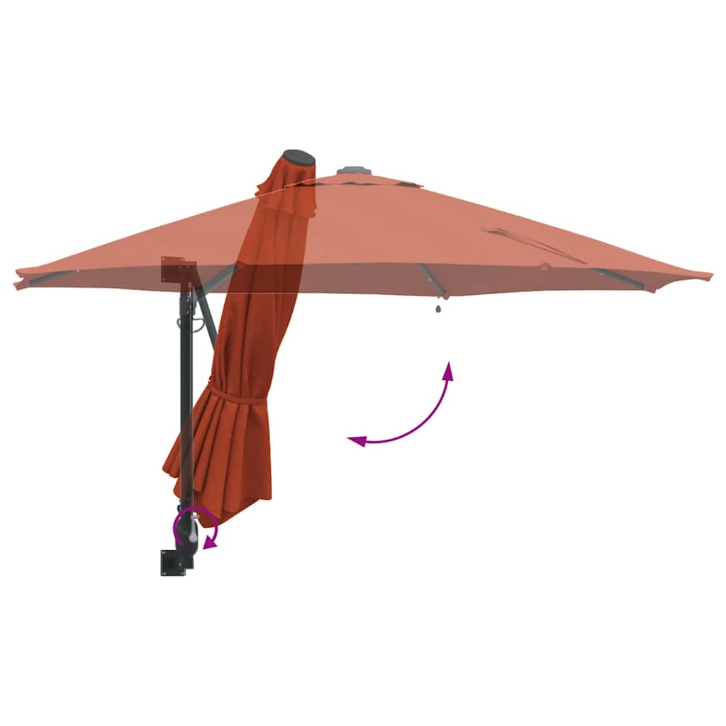 Gartenparasol Rot und Schwarz 248 x 248 x 148 cm
