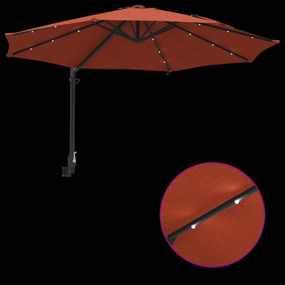 Gartenparasol Rot und Schwarz 248 x 248 x 148 cm
