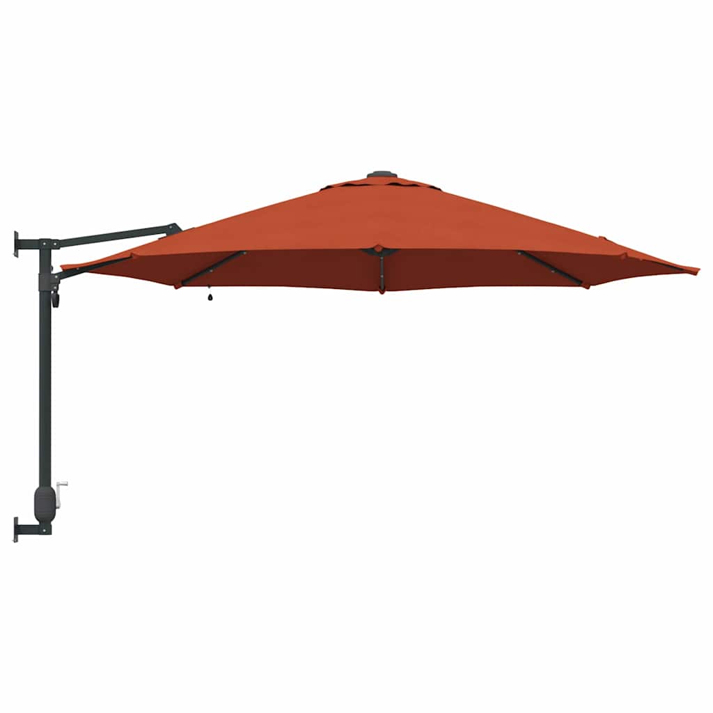 Gartenparasol Rot und Schwarz 248 x 248 x 148 cm