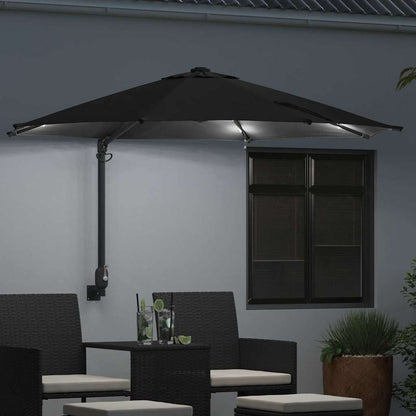 Gartenparasol Schwarz und Schwarz 248 x 248 x 148 cm