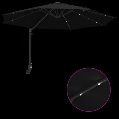 Gartenparasol Schwarz und Schwarz 248 x 248 x 148 cm
