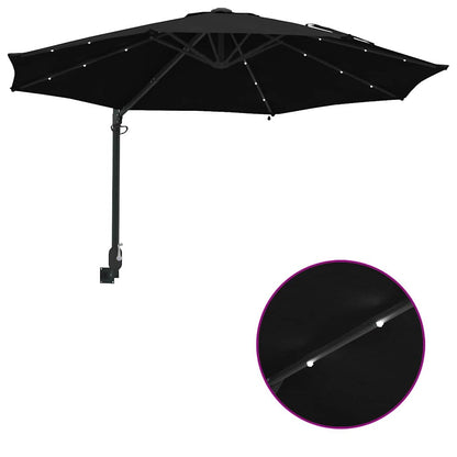 Gartenparasol Schwarz und Schwarz 248 x 248 x 148 cm