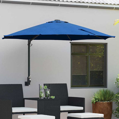 Gartenparasol Blau und Schwarz 248 x 248 x 148 cm
