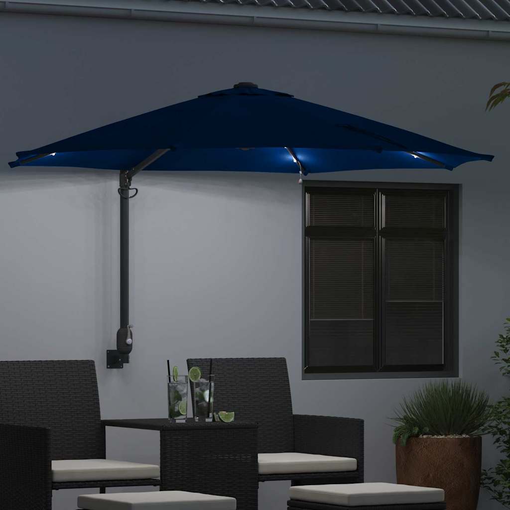 Gartenparasol Blau und Schwarz 248 x 248 x 148 cm