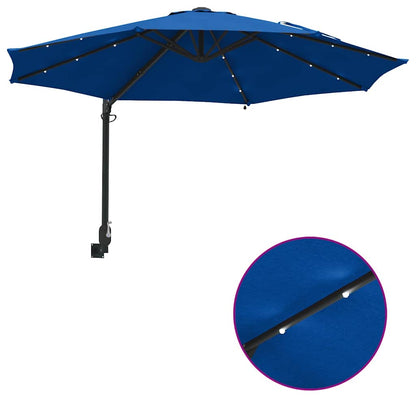 Gartenparasol Blau und Schwarz 248 x 248 x 148 cm