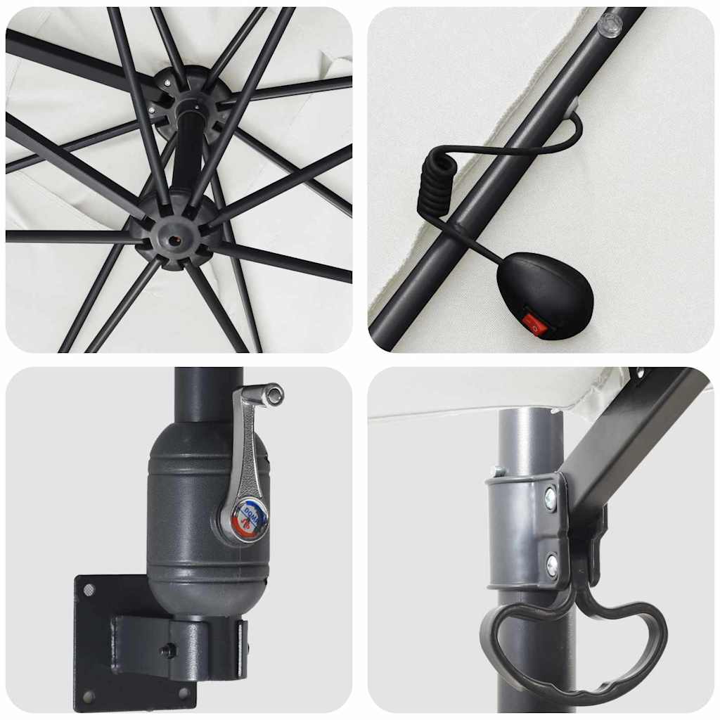 Gartenparasol Sand 248,5 x 247,5 x 160 cm Stoff