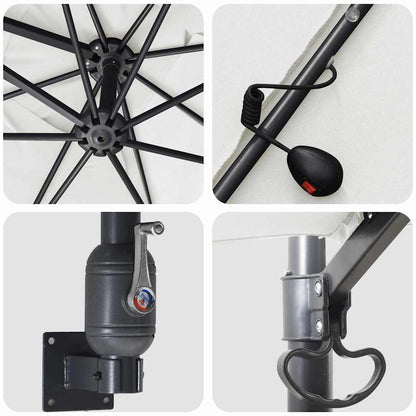 Gartenparasol Sand 248,5 x 247,5 x 160 cm Stoff