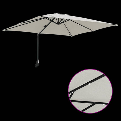 Gartenparasol Sand 248,5 x 247,5 x 160 cm Stoff