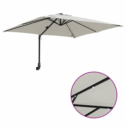 Gartenparasol Sand 248,5 x 247,5 x 160 cm Stoff