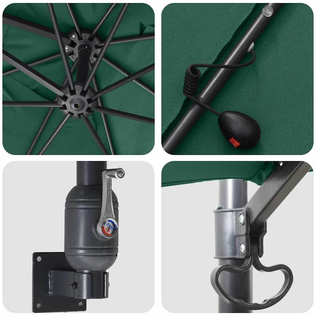 Gartenparasol Grün 248,5 x 247,5 x 160 cm Stoff