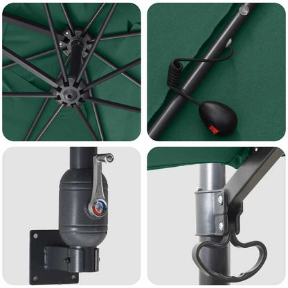 Gartenparasol Grün 248,5 x 247,5 x 160 cm Stoff