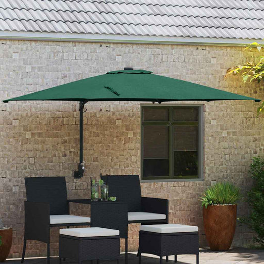 Gartenparasol Grün 248,5 x 247,5 x 160 cm Stoff
