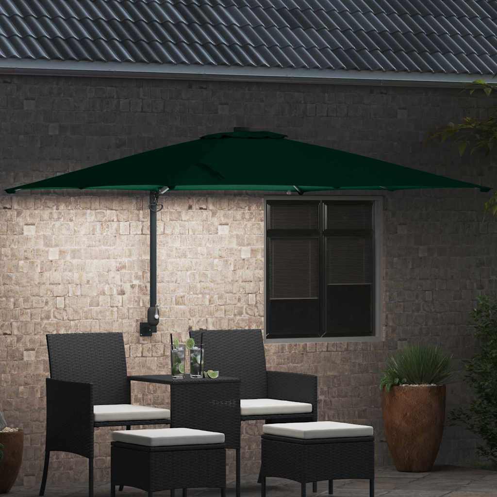 Gartenparasol Grün 248,5 x 247,5 x 160 cm Stoff