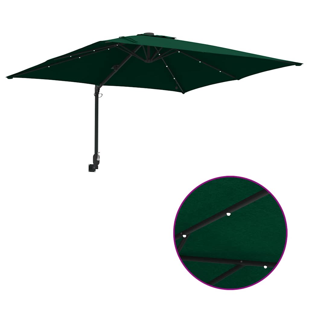 Gartenparasol Grün 248,5 x 247,5 x 160 cm Stoff