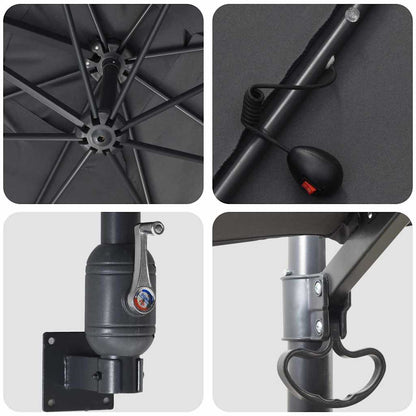 Gartenparasol Anthrazit 248,5 x 247,5 x 160 cm Stoff