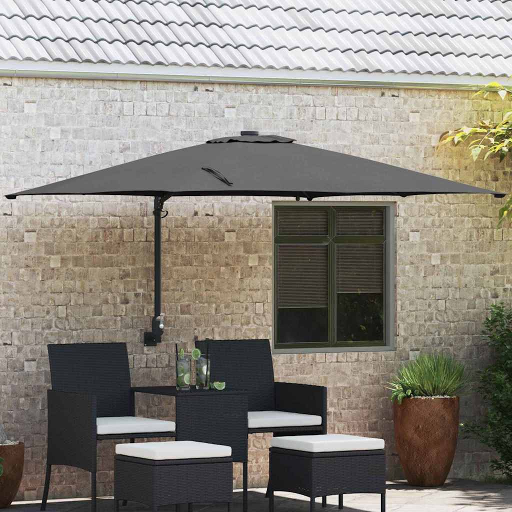 Gartenparasol Anthrazit 248,5 x 247,5 x 160 cm Stoff