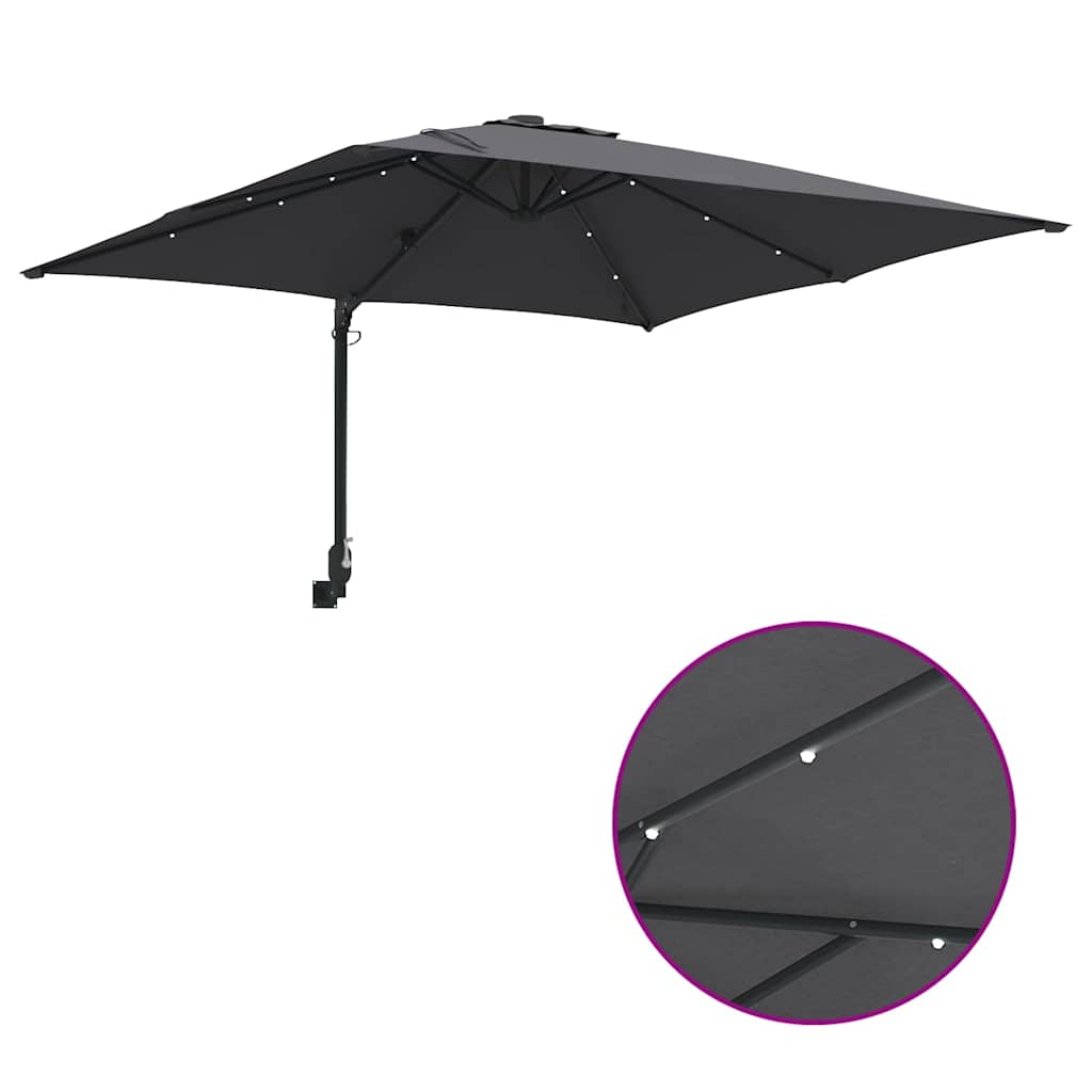Gartenparasol Anthrazit 248,5 x 247,5 x 160 cm Stoff