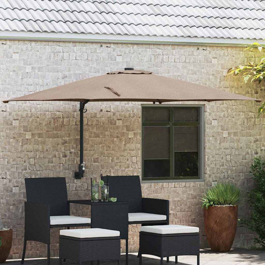 Gartenparasol Taupe 248,5 x 247,5 x 160 cm Stoff