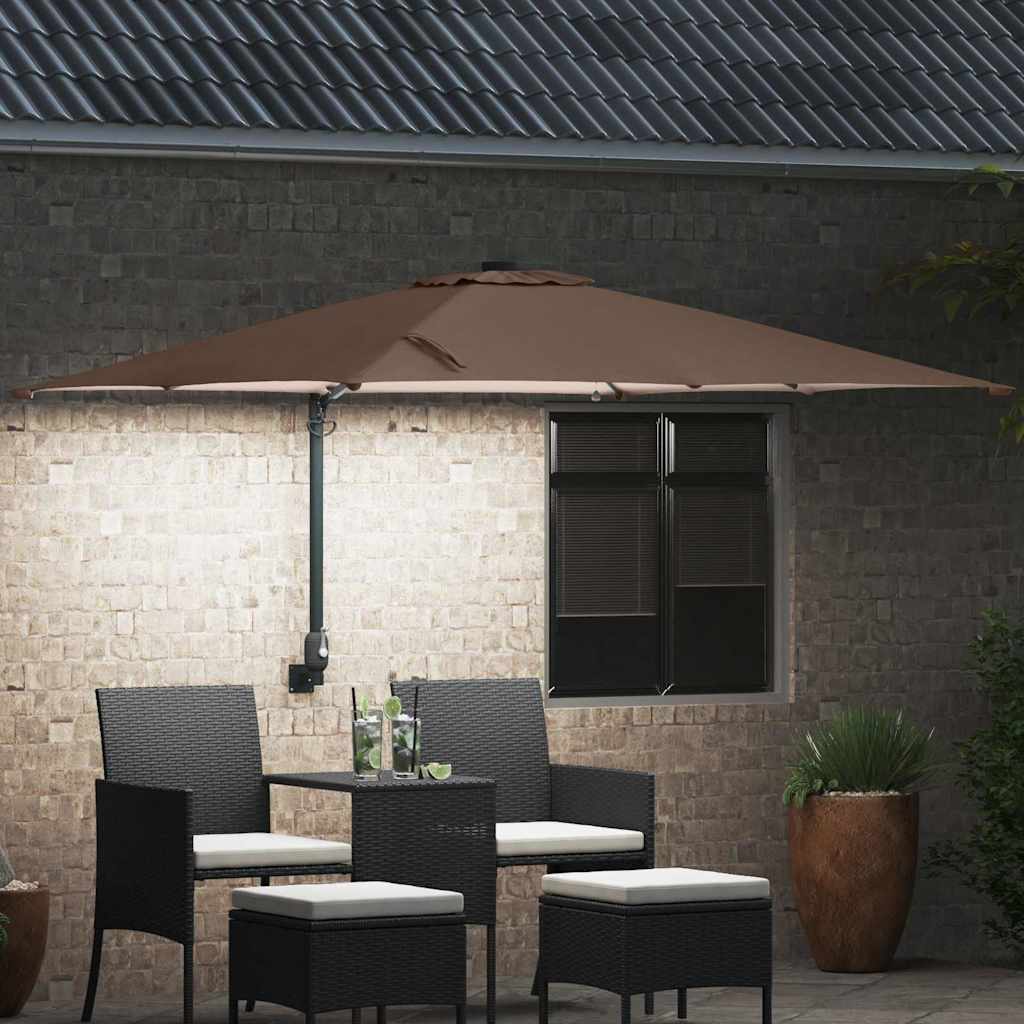 Gartenparasol Taupe 248,5 x 247,5 x 160 cm Stoff