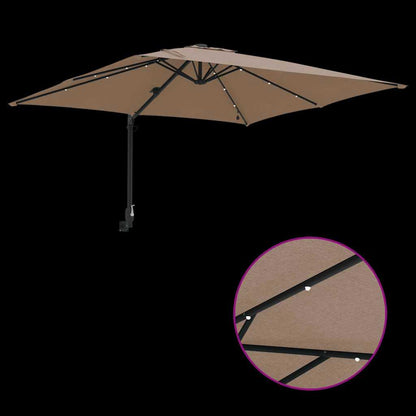 Gartenparasol Taupe 248,5 x 247,5 x 160 cm Stoff