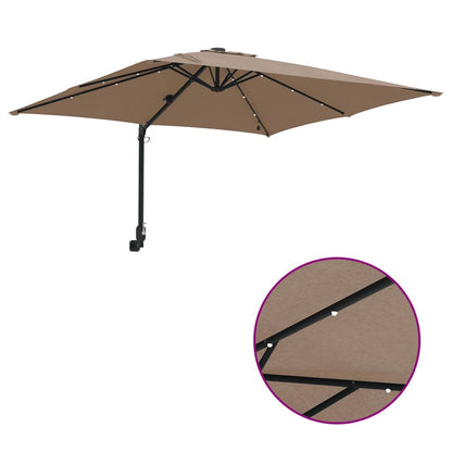 Gartenparasol Taupe 248,5 x 247,5 x 160 cm Stoff