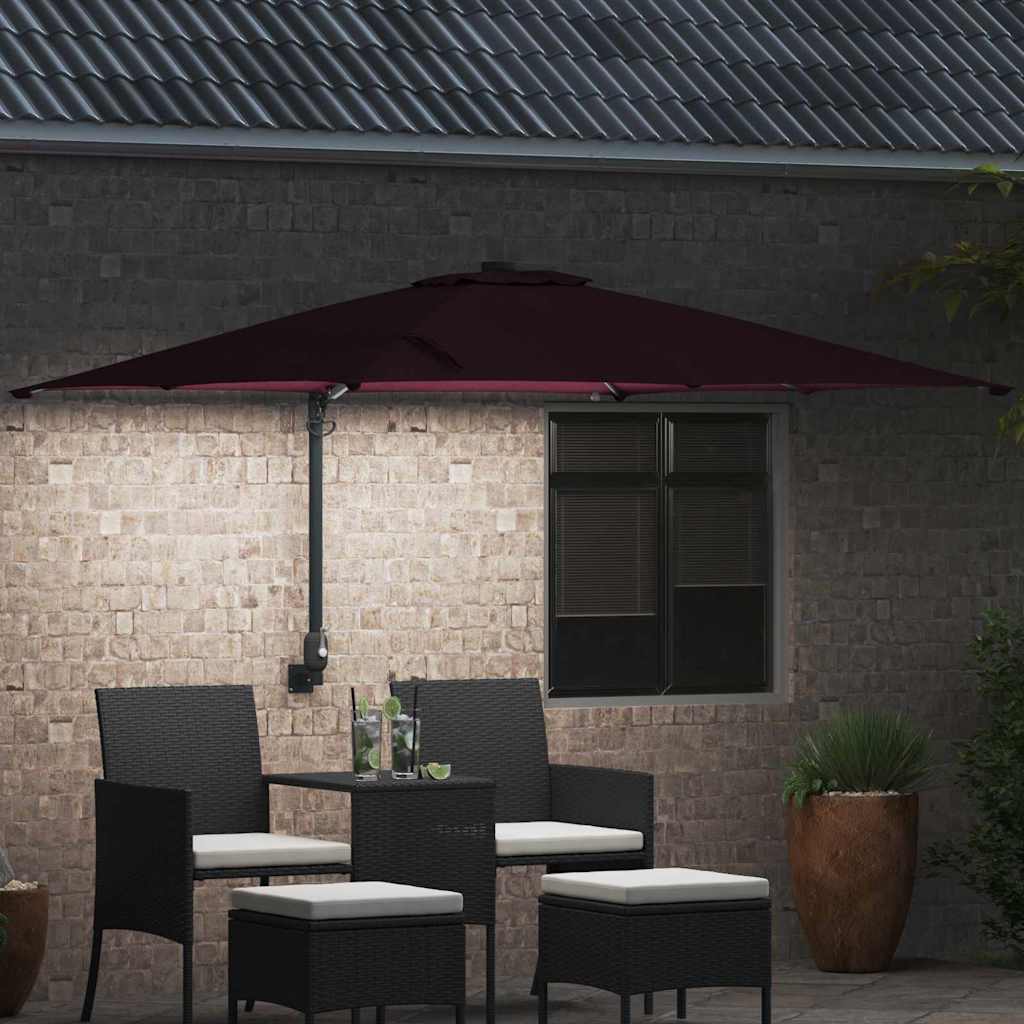 Gartenparasol Bordeauxrot 248,5 x 247,5 x 160 cm Stoff