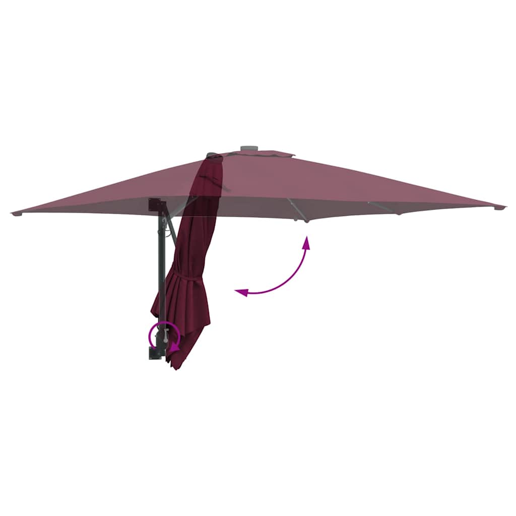 Gartenparasol Bordeauxrot 248,5 x 247,5 x 160 cm Stoff