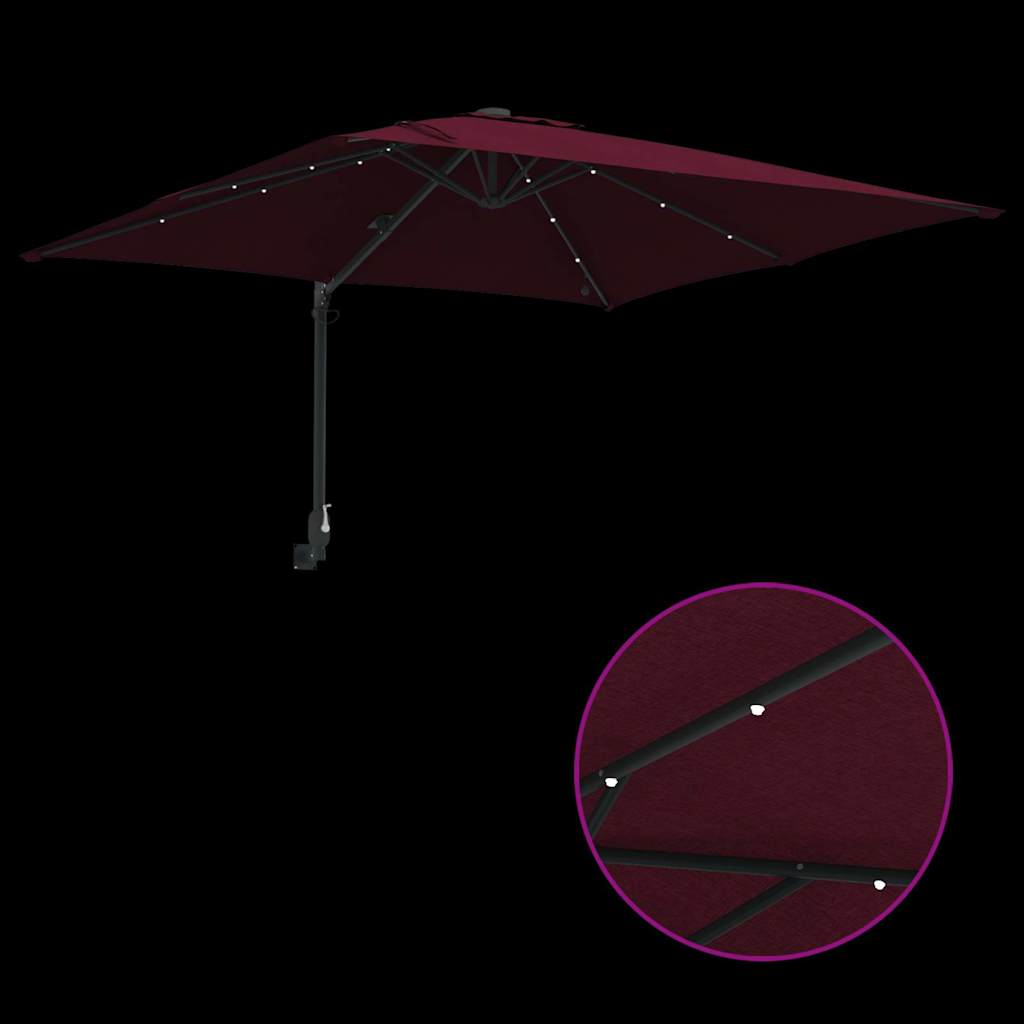 Gartenparasol Bordeauxrot 248,5 x 247,5 x 160 cm Stoff