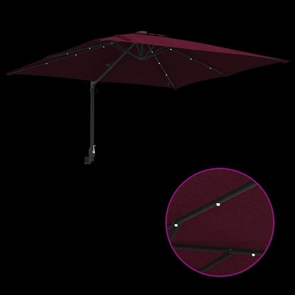 Gartenparasol Bordeauxrot 248,5 x 247,5 x 160 cm Stoff