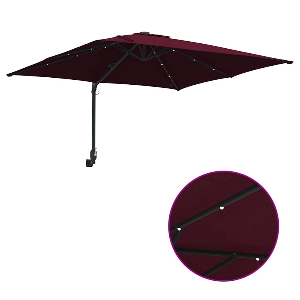 Gartenparasol Bordeauxrot 248,5 x 247,5 x 160 cm Stoff