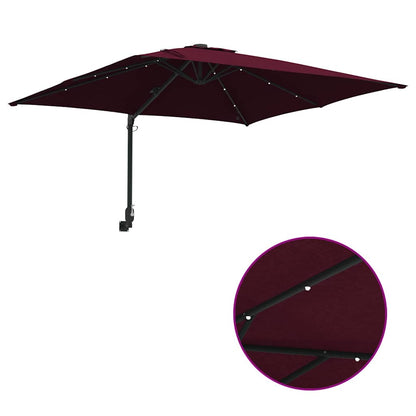Gartenparasol Bordeauxrot 248,5 x 247,5 x 160 cm Stoff