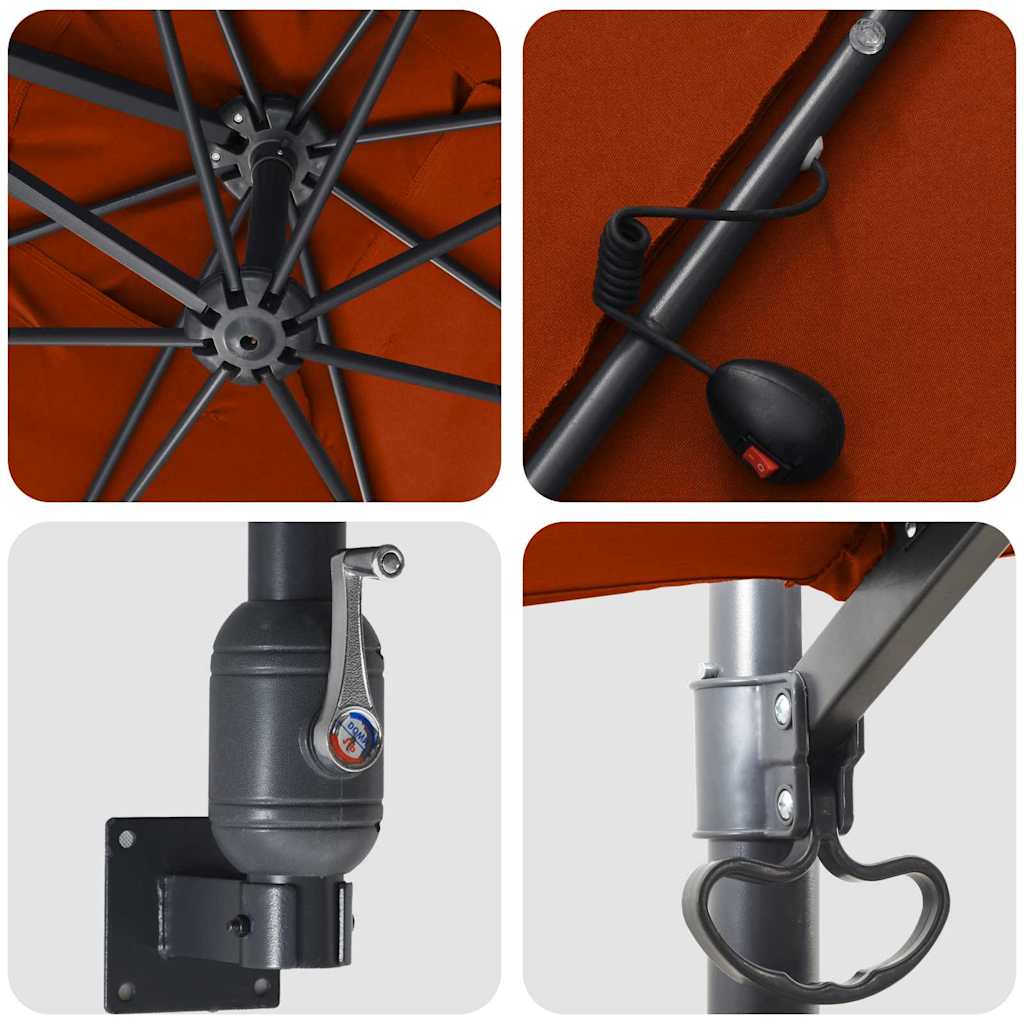 Gartenparasol Terrakotta 248,5 x 247,5 x 160 cm Stoff