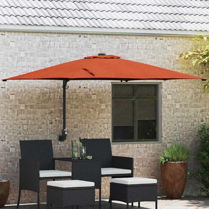 Gartenparasol Terrakotta 248,5 x 247,5 x 160 cm Stoff