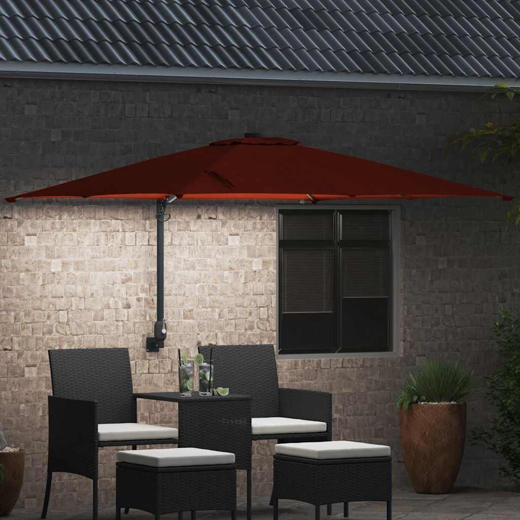 Gartenparasol Terrakotta 248,5 x 247,5 x 160 cm Stoff