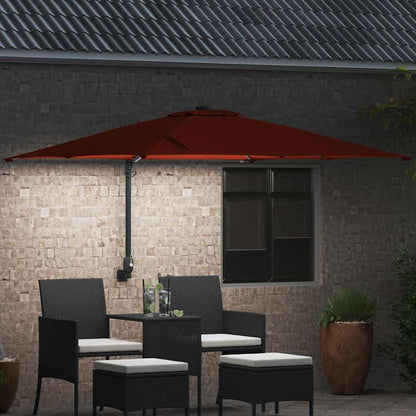 Gartenparasol Terrakotta 248,5 x 247,5 x 160 cm Stoff