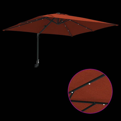Gartenparasol Terrakotta 248,5 x 247,5 x 160 cm Stoff