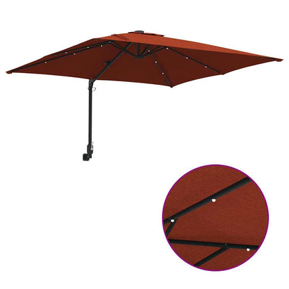 Gartenparasol Terrakotta 248,5 x 247,5 x 160 cm Stoff
