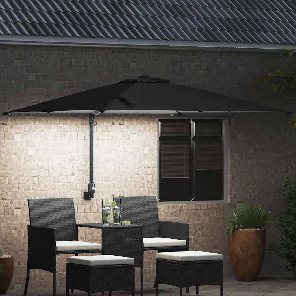 Gartenparasol Schwarz 248,5 x 247,5 x 160 cm Stoff