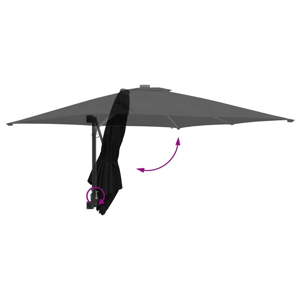 Gartenparasol Schwarz 248,5 x 247,5 x 160 cm Stoff