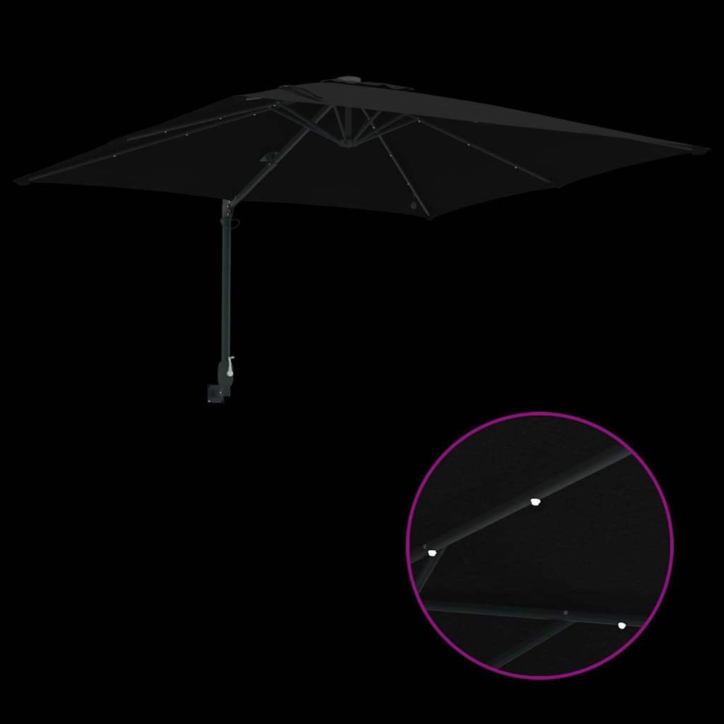 Gartenparasol Schwarz 248,5 x 247,5 x 160 cm Stoff