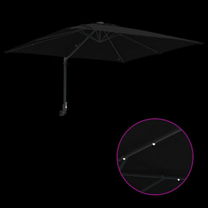 Gartenparasol Schwarz 248,5 x 247,5 x 160 cm Stoff