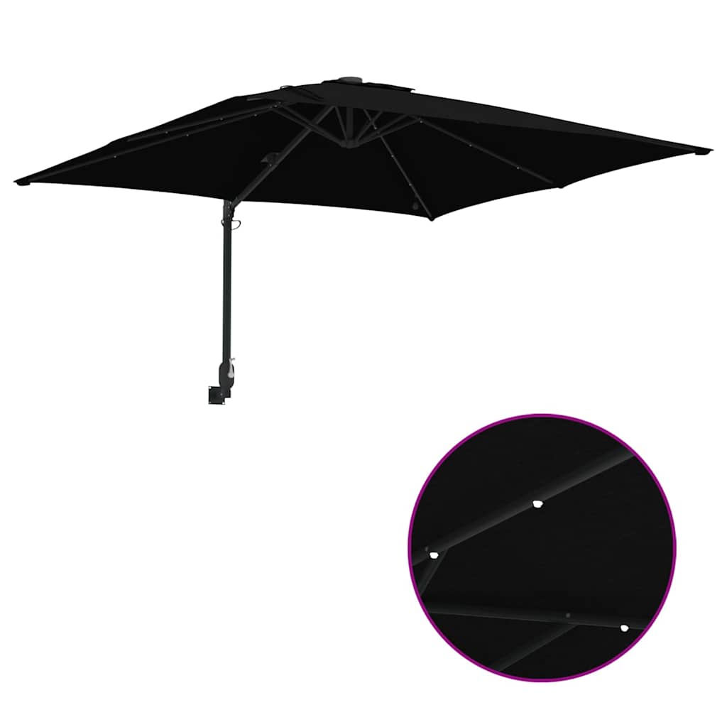Gartenparasol Schwarz 248,5 x 247,5 x 160 cm Stoff