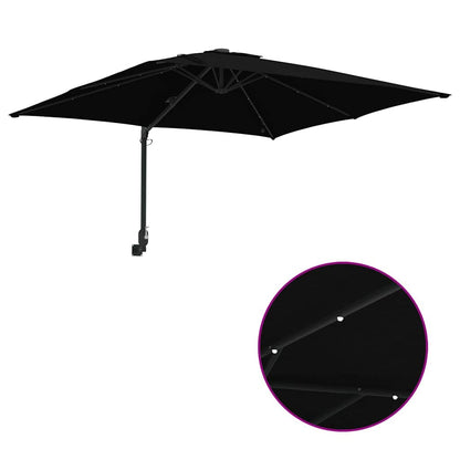 Gartenparasol Schwarz 248,5 x 247,5 x 160 cm Stoff