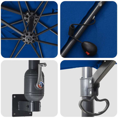 Gartenparasol Azurblau 248,5 x 247,5 x 160 cm Stoff