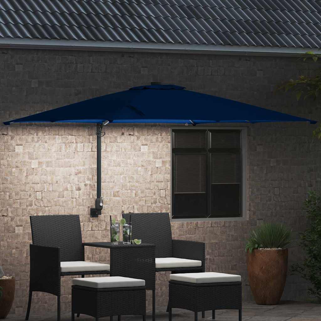 Gartenparasol Azurblau 248,5 x 247,5 x 160 cm Stoff