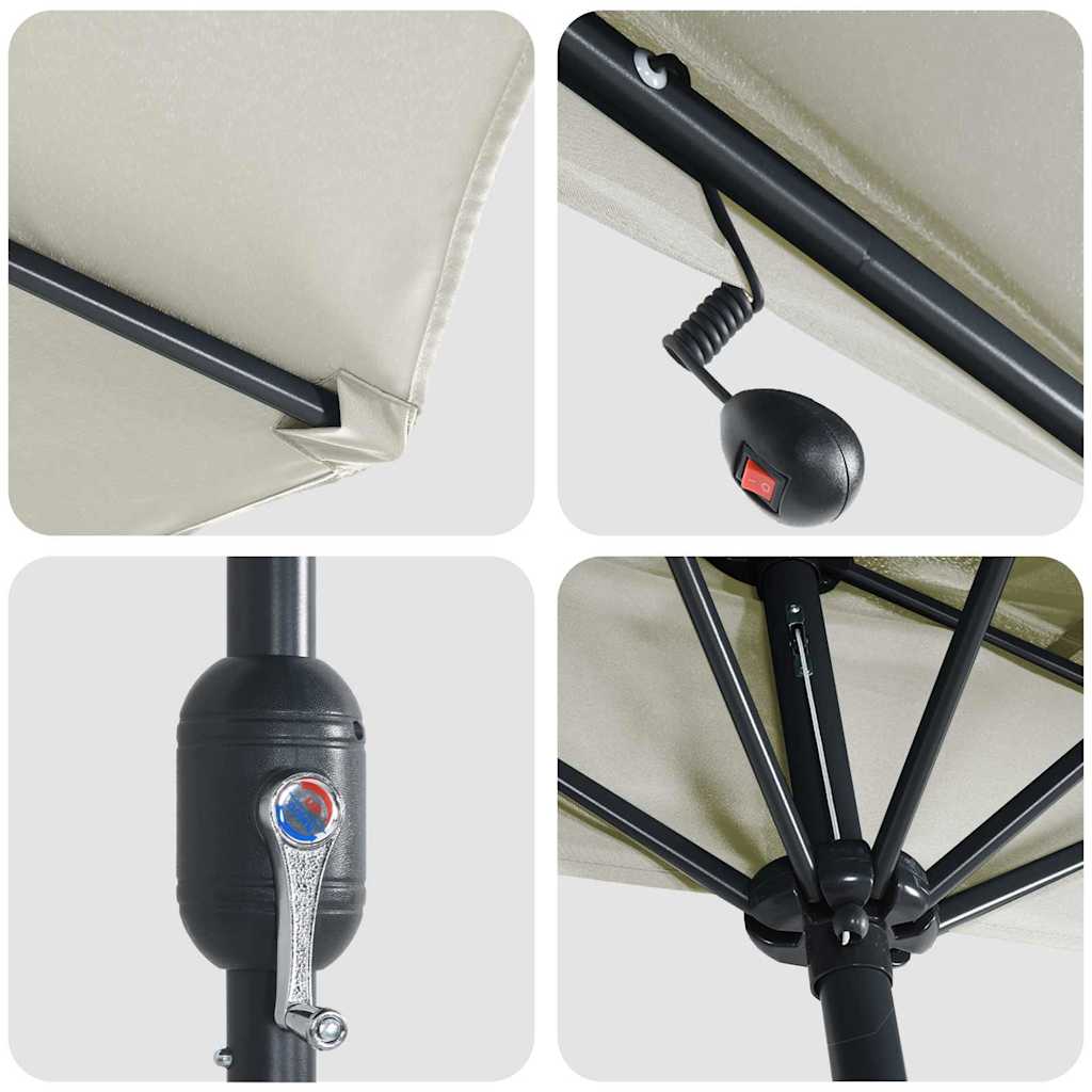 Gartenparasol Sand 294 x 150 x 223 cm Stoff