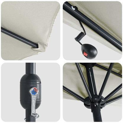 Gartenparasol Sand 294 x 150 x 223 cm Stoff